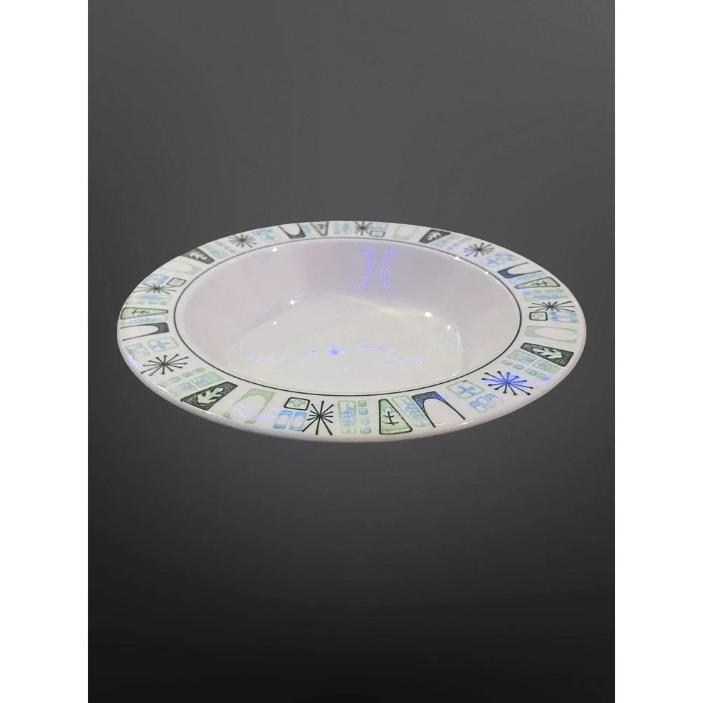 Antique Taylor and Smith mid-century modern atomic starburst soup bowl retro‎